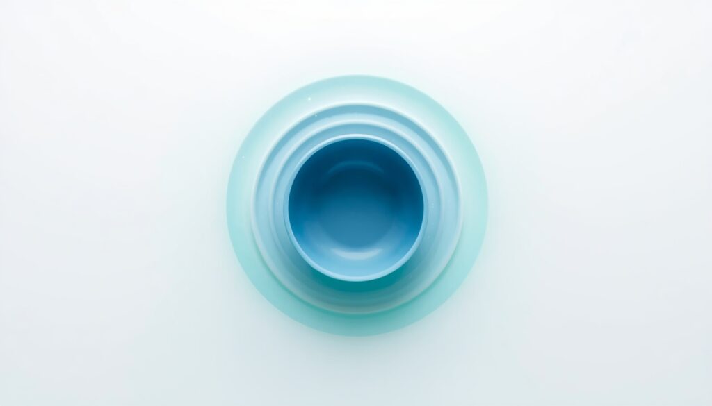 Abstract illustration of blue and green sound waves rippling out from a glowing circle, representing the resonance of your own voice in sound healing.